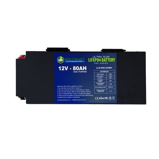 Ultra Slim Pro Series Lithium Battery – 12V – 80AH - Dual Purpose