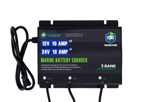 Phantom Series Battery Charger - 10 Amp - 3 Bank - 12 Volt / 12 Volt / 24 Volt