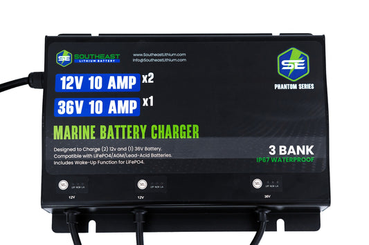 Phantom Series Battery Charger - 10 Amp - 3 Bank - 12 Volt / 12 Volt / 36 Volt